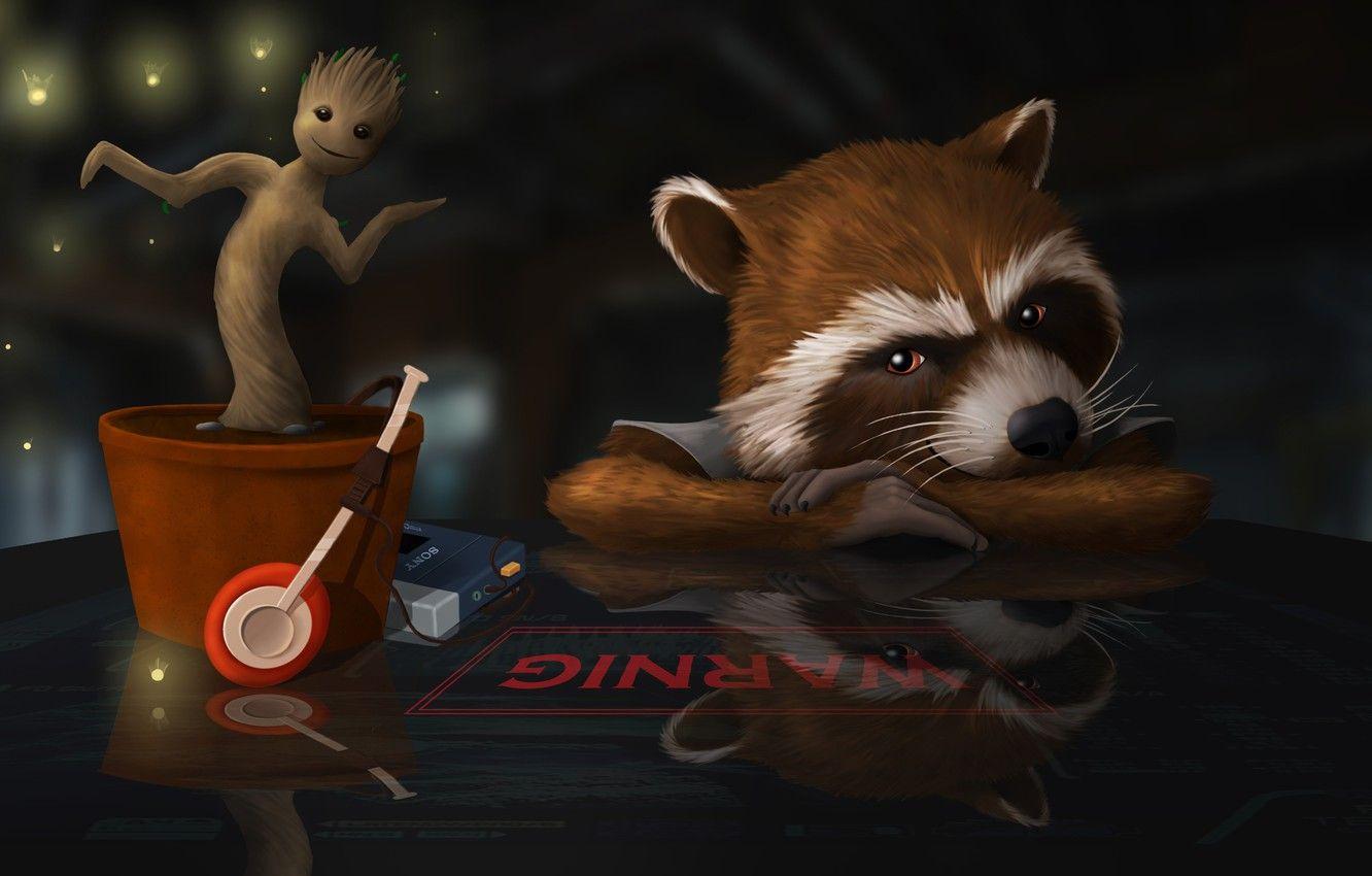 1332x850 Wallpaper rocket, raccoon, groot, guardians of the galaxy image for desktop, section фильмы