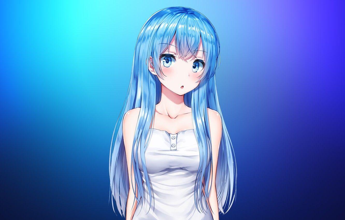 Anime Blue Girl Wallpapers Top Free Anime Blue Girl Backgrounds Wallpaperaccess