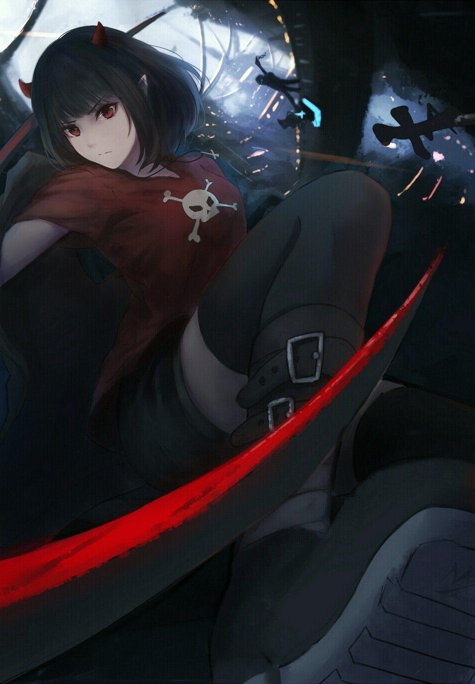 950x1367 Dark Anime Girl Hình Nền HD iPhone