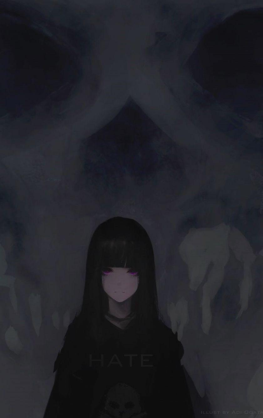 Dark Anime Girl iPhone Wallpapers - Top Free Dark Anime Girl iPhone  Backgrounds - WallpaperAccess