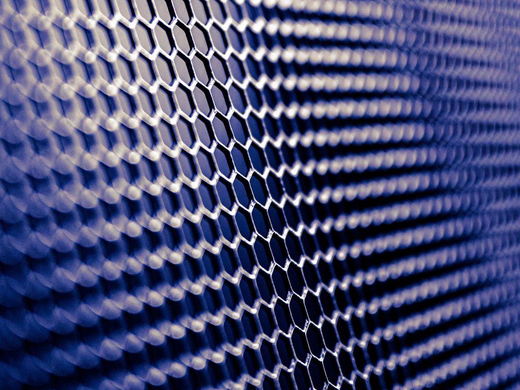 1024x768 Desktop wallpaper blue grid, pattern, hexagonal, HD image, picture, background, 343e58