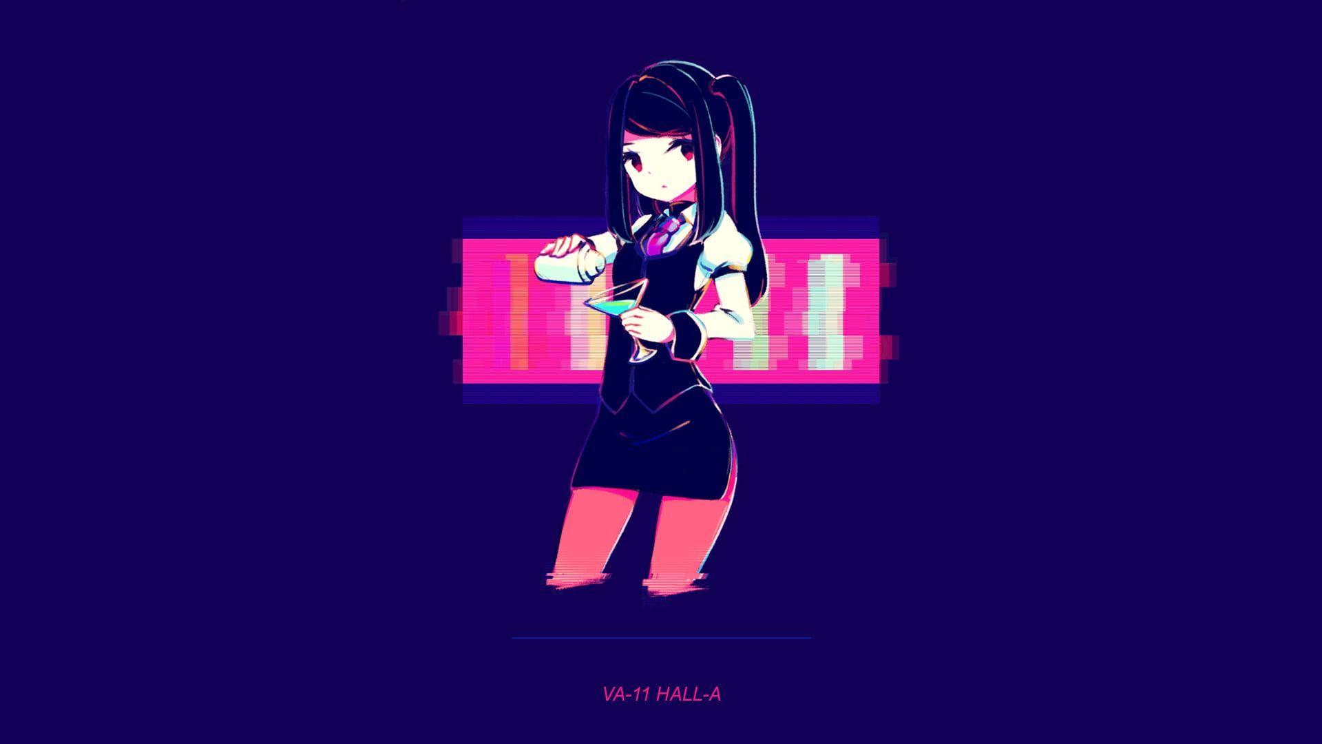 1920x1080 Female Animated Character Wallpaper #cocktails #bar #neon Va 11 Hall A Julianne Stingray VA 11. Character Wallpaper, Anime Wallpaper, Anime Background Wallpaper