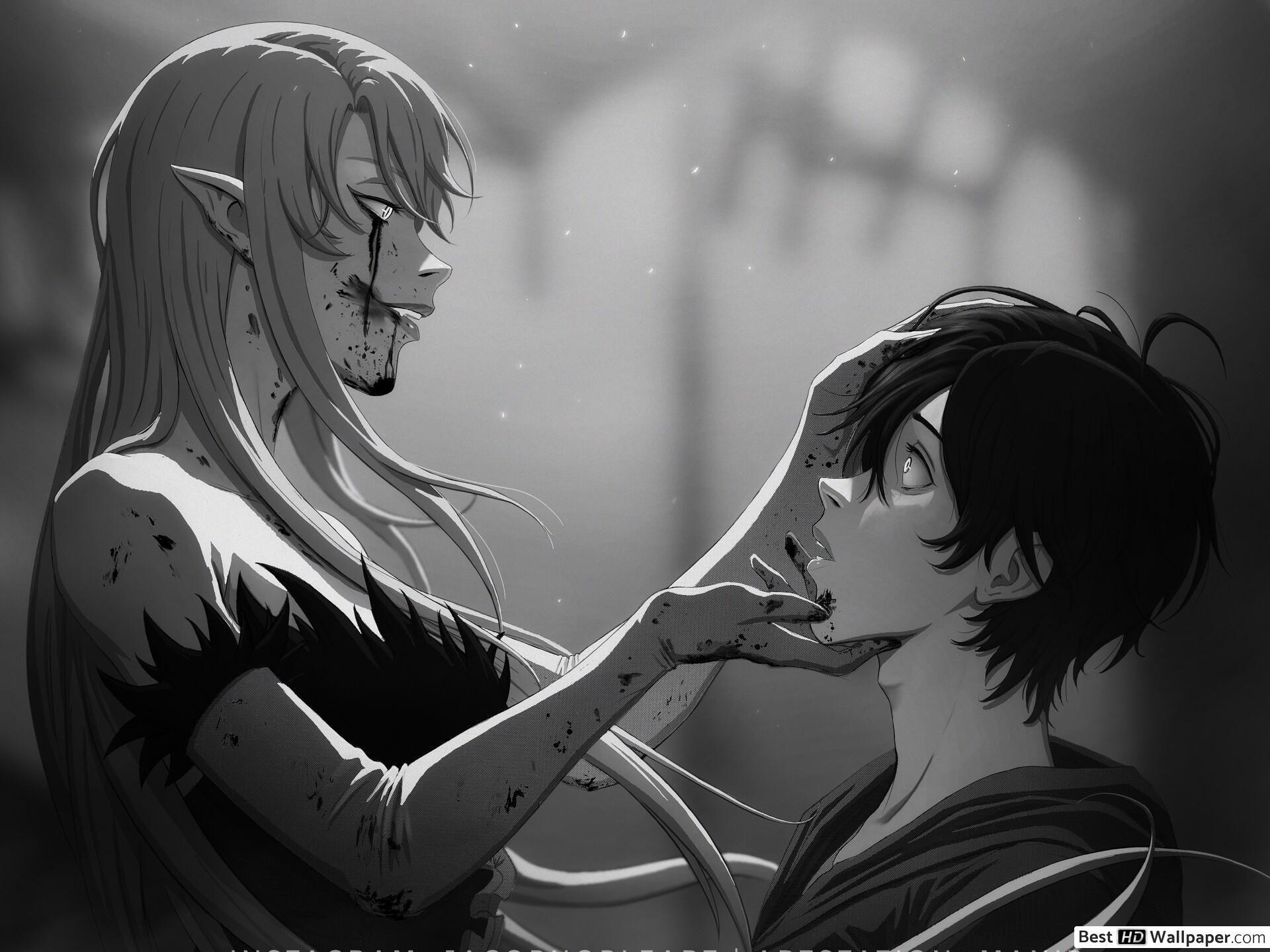 1920x1440 Monogatari Series Araragi & Kiss Shot HD Wallpaper Download