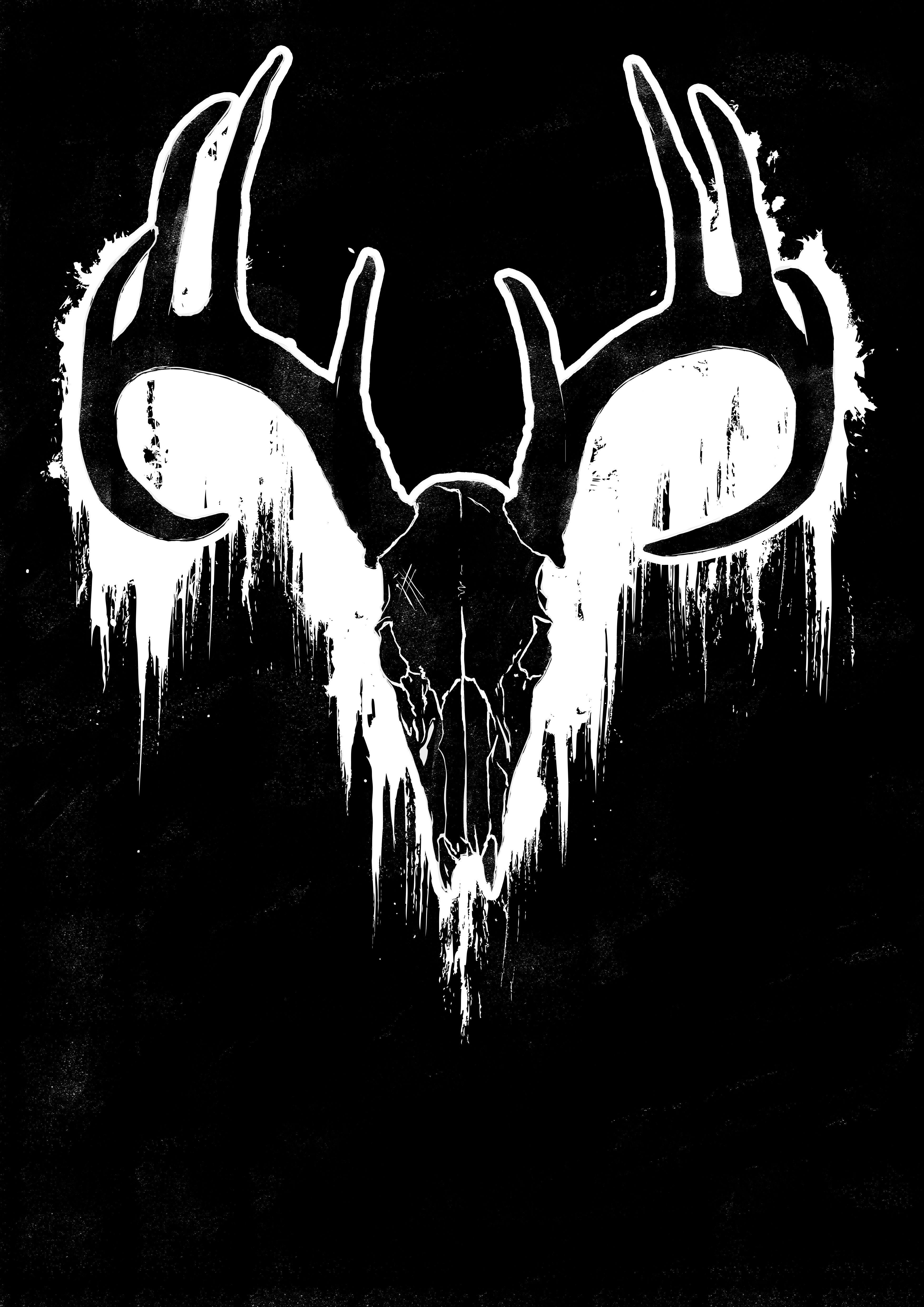 3508x4961 A deer skull I drew in photohop. #deer #deerskull #grunge #zombiku. Deer skulls, Drawings, Moose art