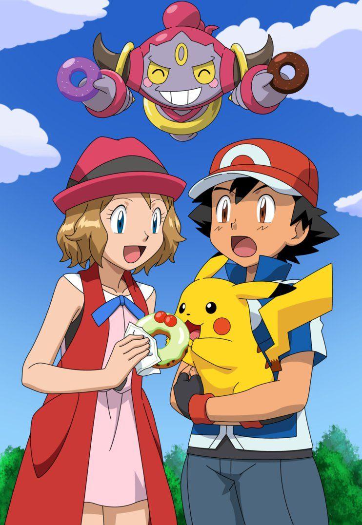 742x1077 Poster Ash, Serena (v2) y Pokmon (01). Pokemon characters, Anime, Pokemon