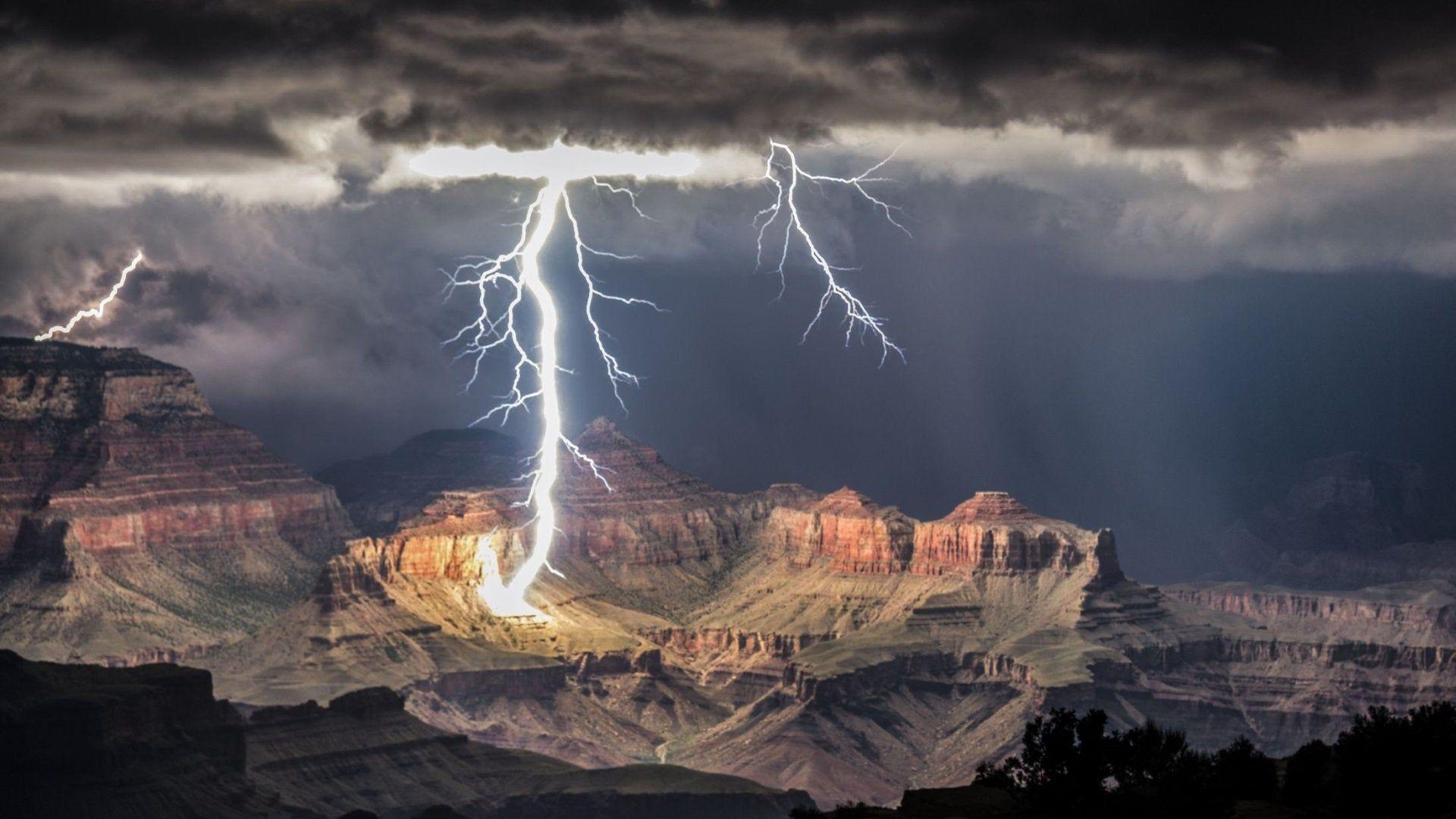 1920x1080 The Grand Canyon strike at night [1920x1080]