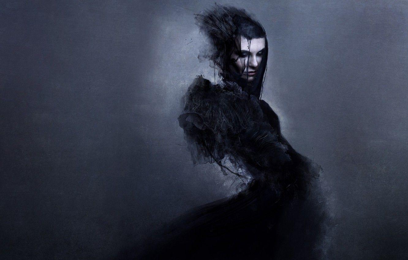 1332x850 Wallpaper death, woman, smoke, something, the demon, Lady Death, black magic image for desktop, section фантастика