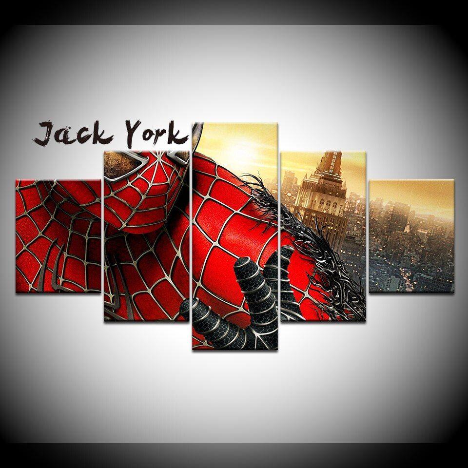 960x960 Canvas Painting Red Spider Man Free shipping 5 Pieces Wall Art Painting Modular Wallpaper Poster Print living room Home Decor. Painting & Calligraphy