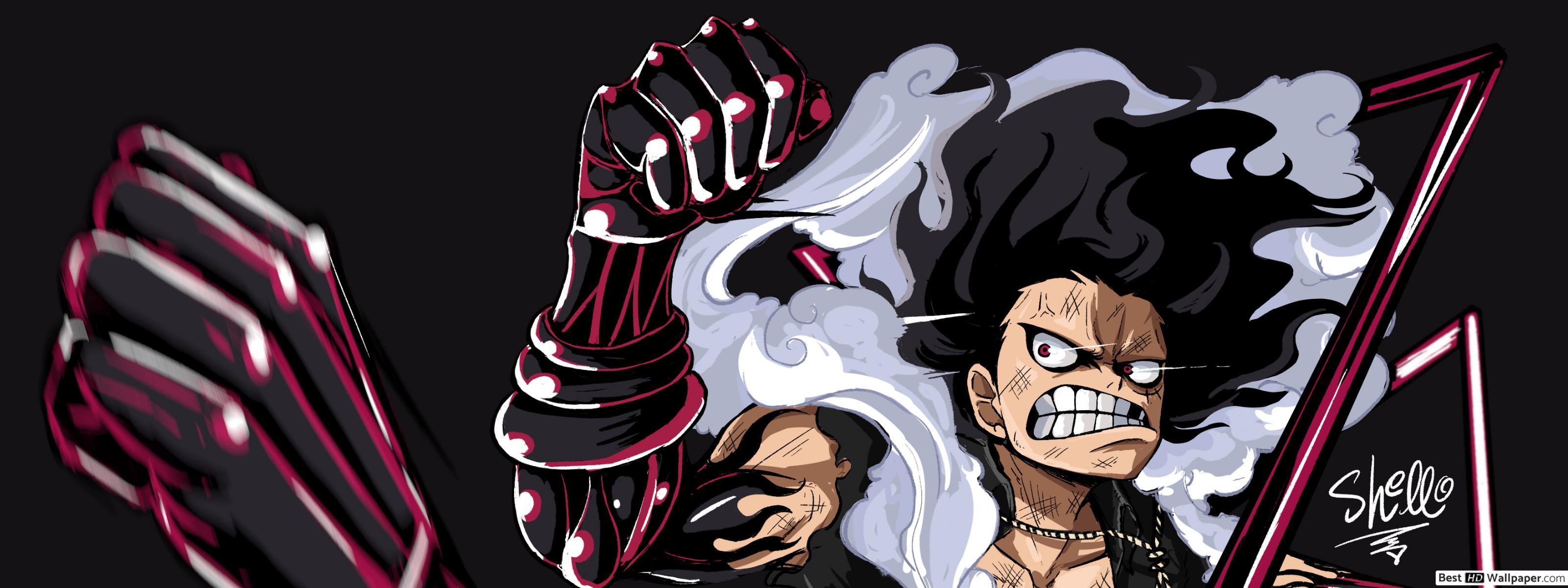 3200x1200 Luffy Gear 4 Wallpaper