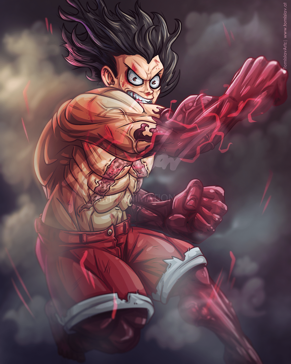 1000x1250 Luffy Gear Fourth Snake Man (Fan Art) by TomislavArtz. Dibujos de hombres, Wallpaper de anime, Héroes marvel