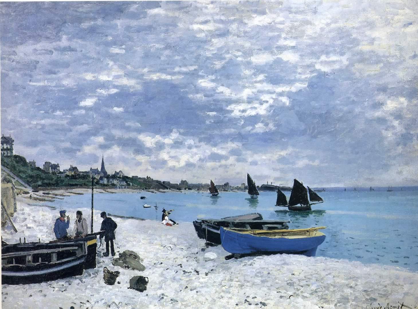 1459x1080 The Beach At Sainte Adresse Monet Wallpaper Image