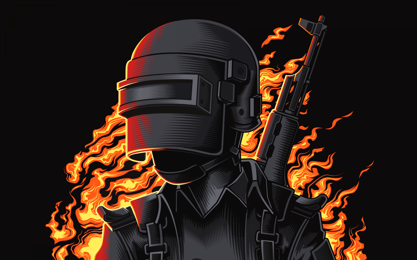 1440x900 PUBG Helmet Player Wallpaper 43126