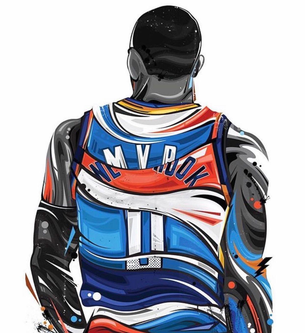 1242x1356 Russell Westbrook. Nba basketball art, Nba art, Nba