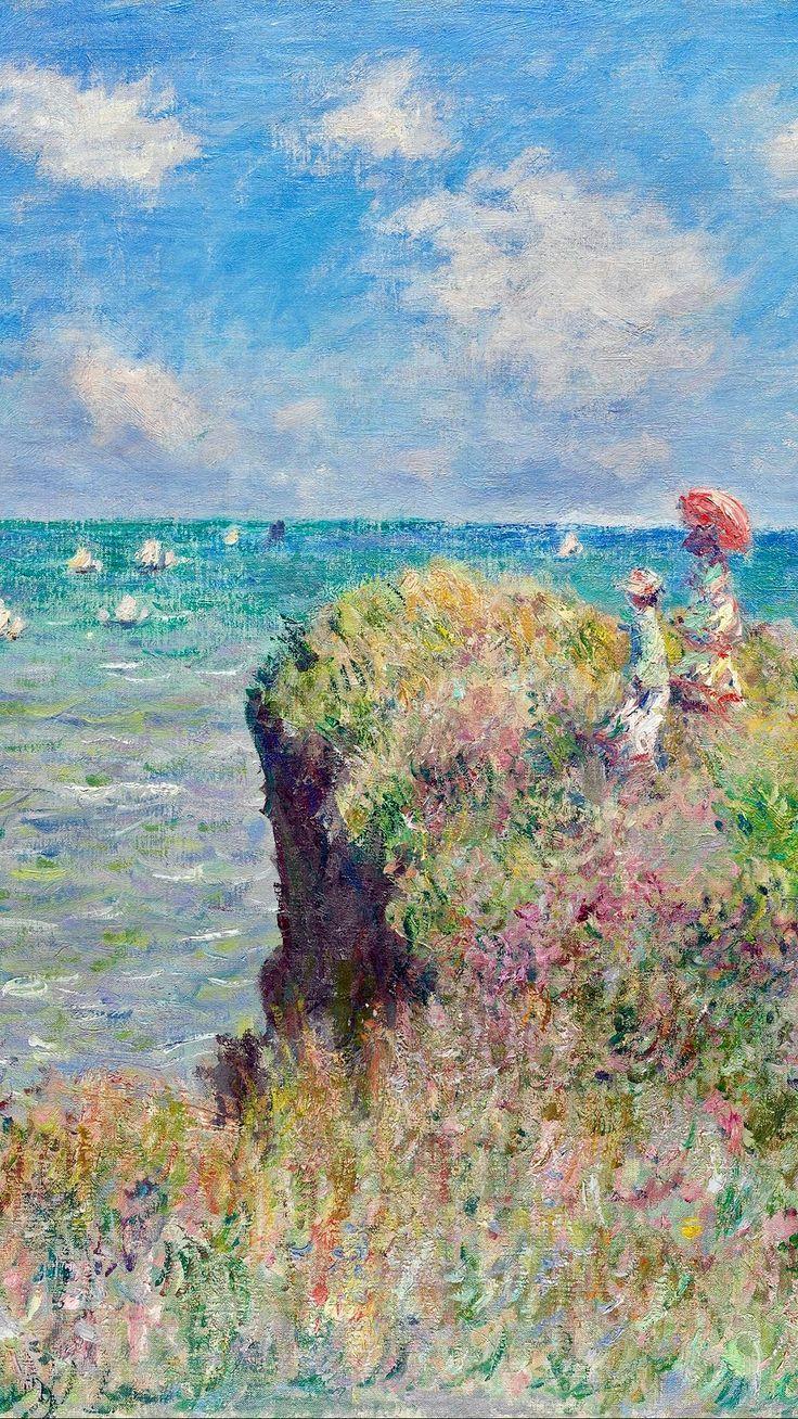 736x1308 Claude Monet: The Cliff Walk at Pourville (1882) Detail #Monet. Claude monet art, Monet art, Impressionist art
