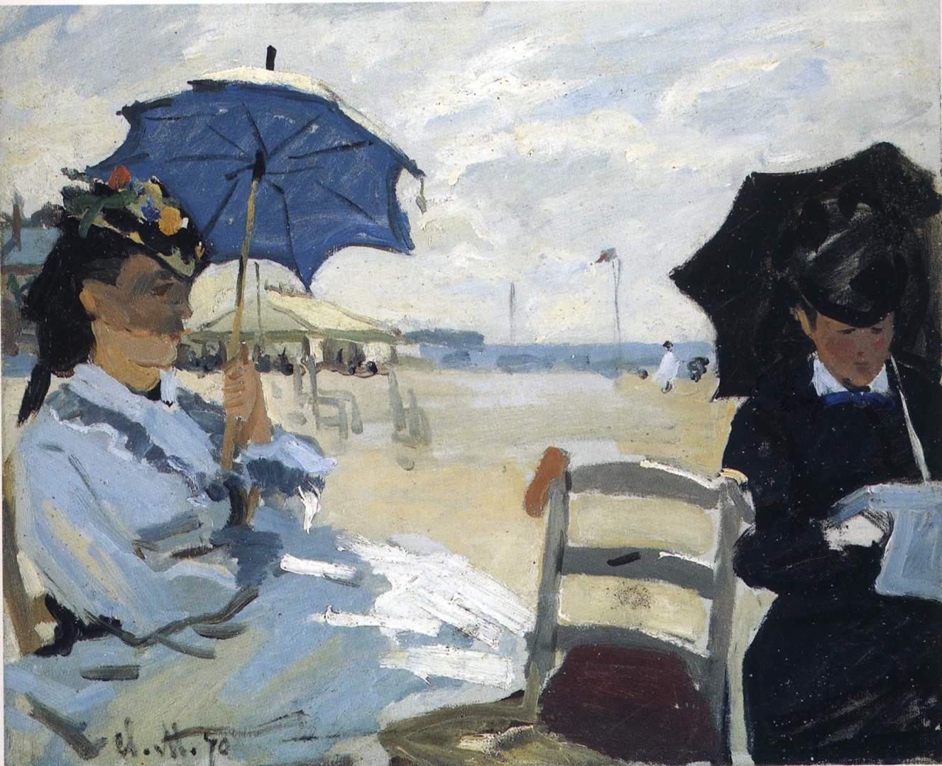 1327x1080 The Beach At Trouville Monet Wallpaper Image