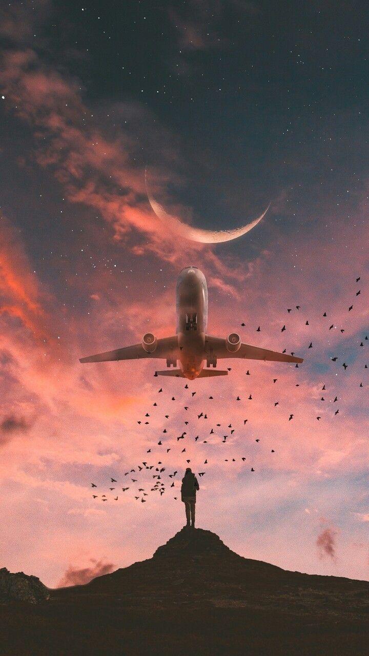 720x1280 plane, sky, indie and love