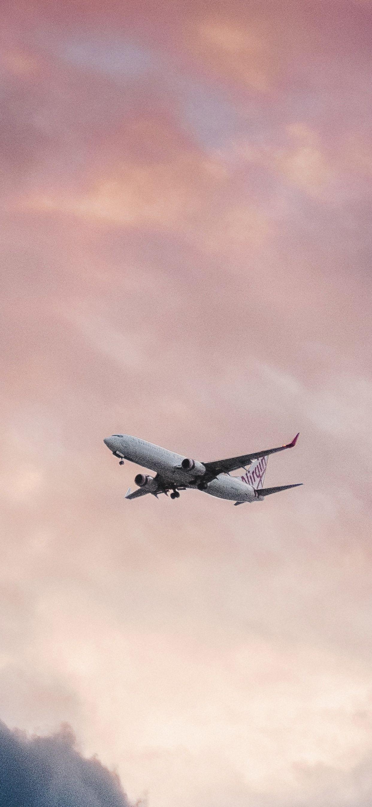 1242x2688 Passenger Plane In Clouds View From Far Away iPhone XS MAX HD 4k Wallpaper, Image, Background, Photo and Picture