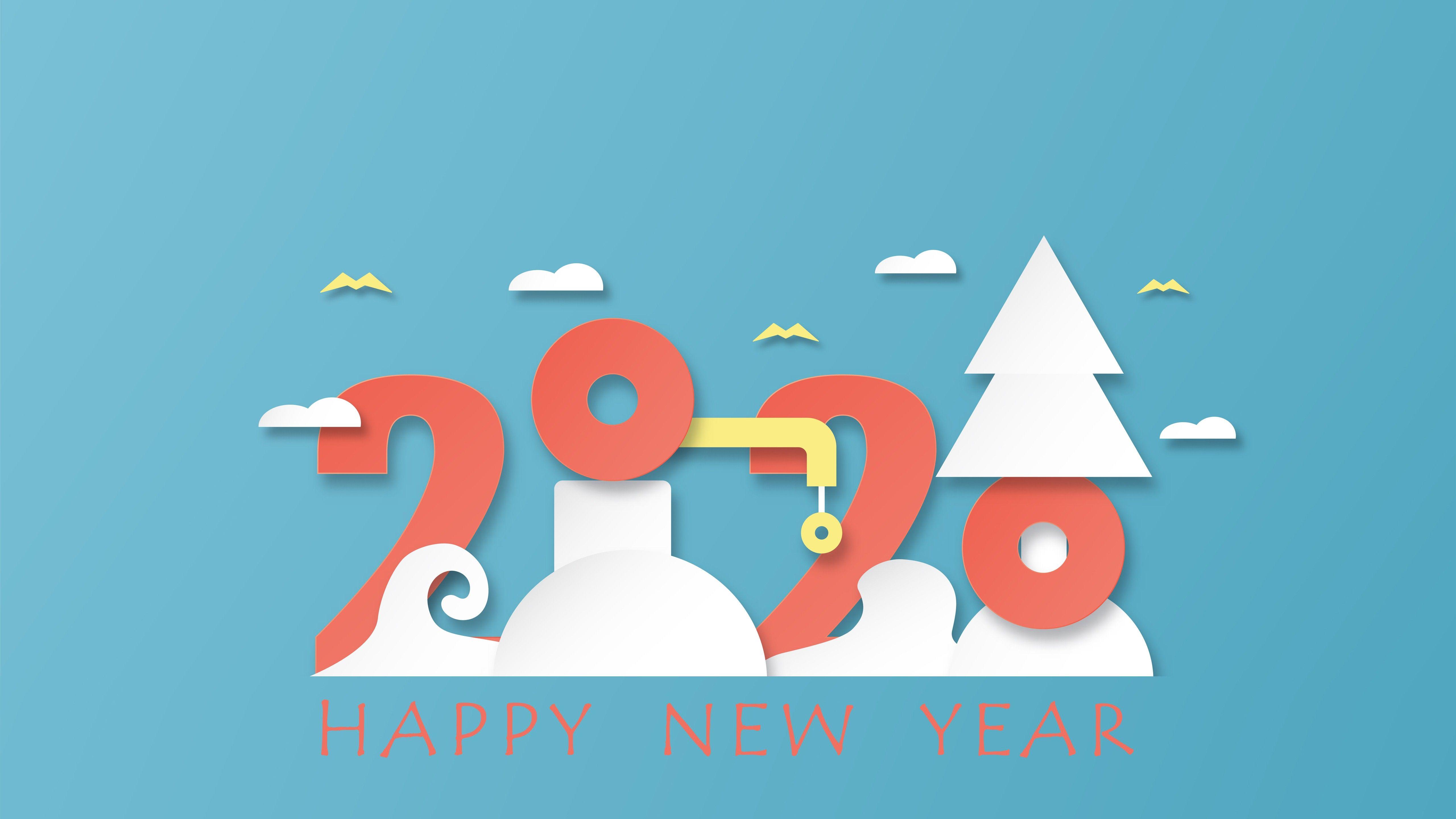 5120x2880 Super Happy New Year 2020 5K Wallpaper