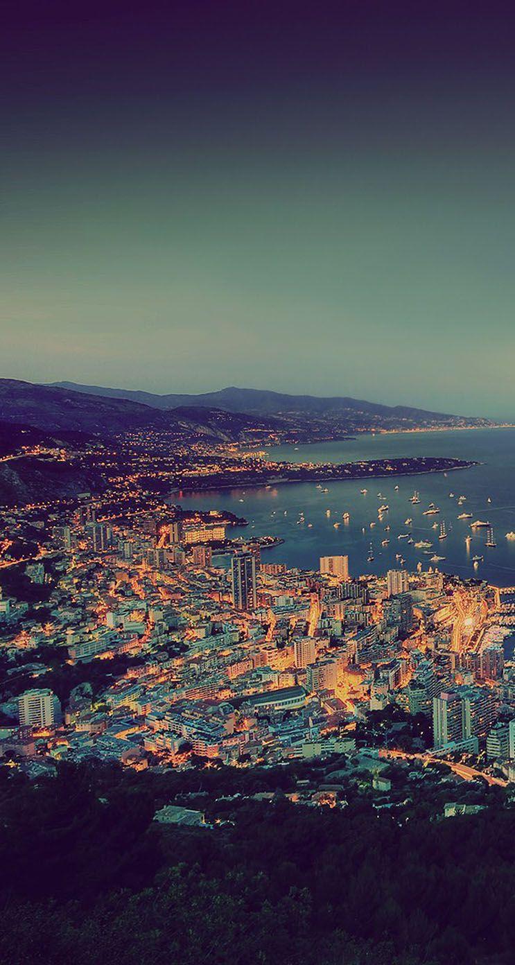 743x1392 The iPhone Wallpaper Night Monaco cityscapes