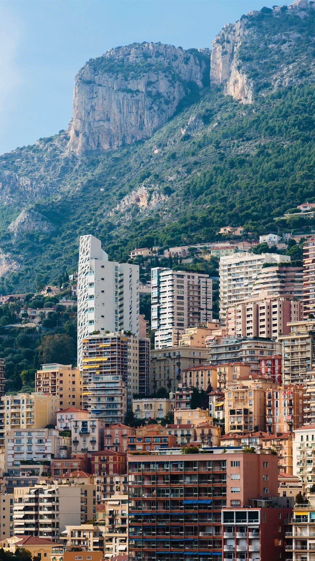 1080x1920 Monaco, Monte Carlo, Mountains, Rocks, City, Houses 1080x1920 IPhone 8 7 6 6S Plus Wallpaper, Background, Picture, Image