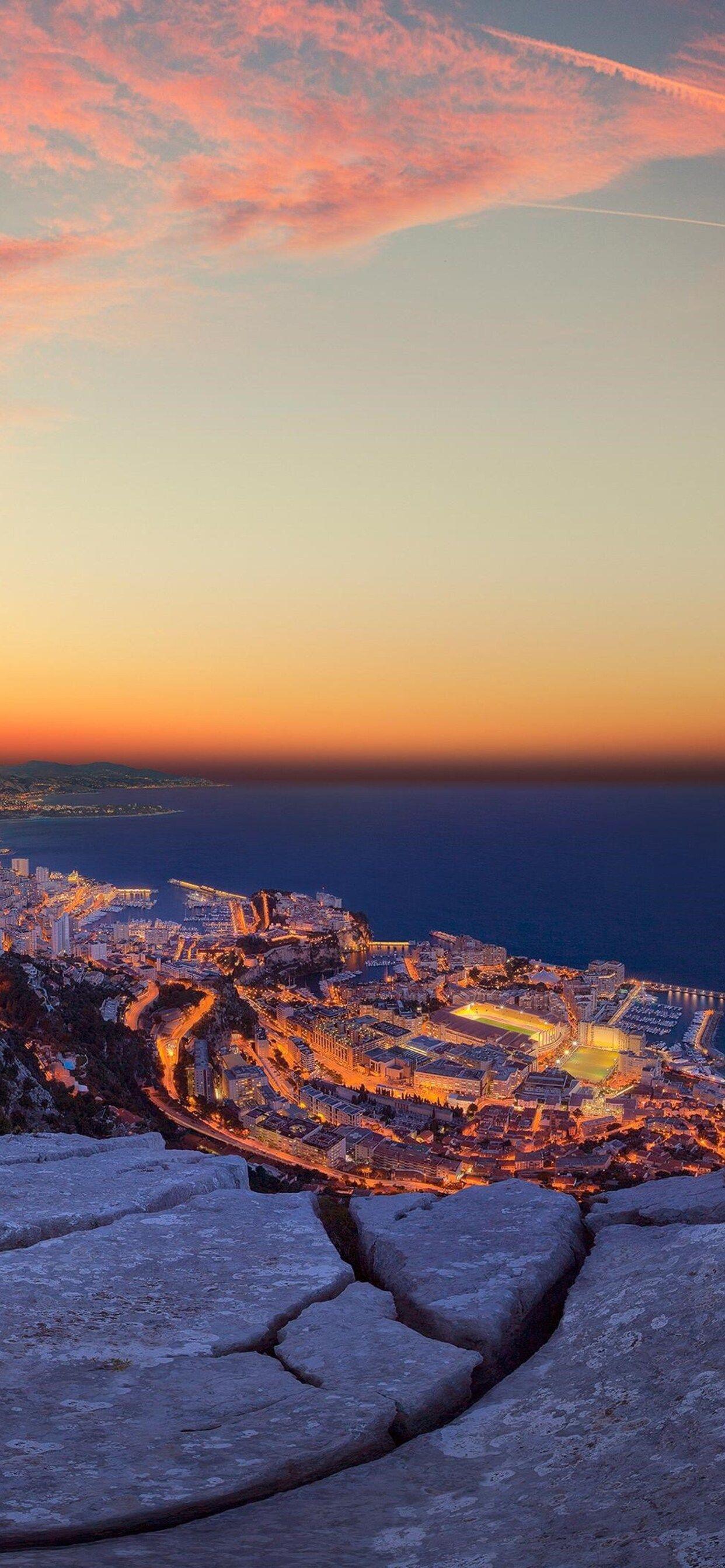 1242x2688 Monaco Rocks Top City View iPhone XS MAX HD 4k Wallpaper, Image, Background, Photo and Picture