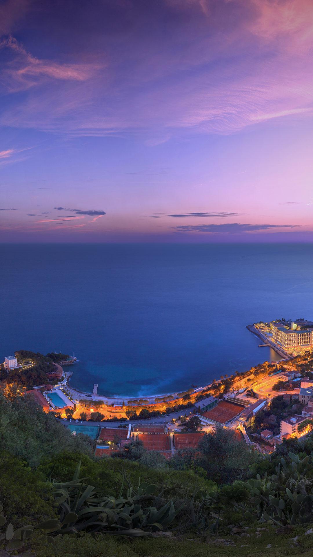 1080x1920 Monaco Purple Clouds Sunset HD Wallpaper. HD Wallpaper Download