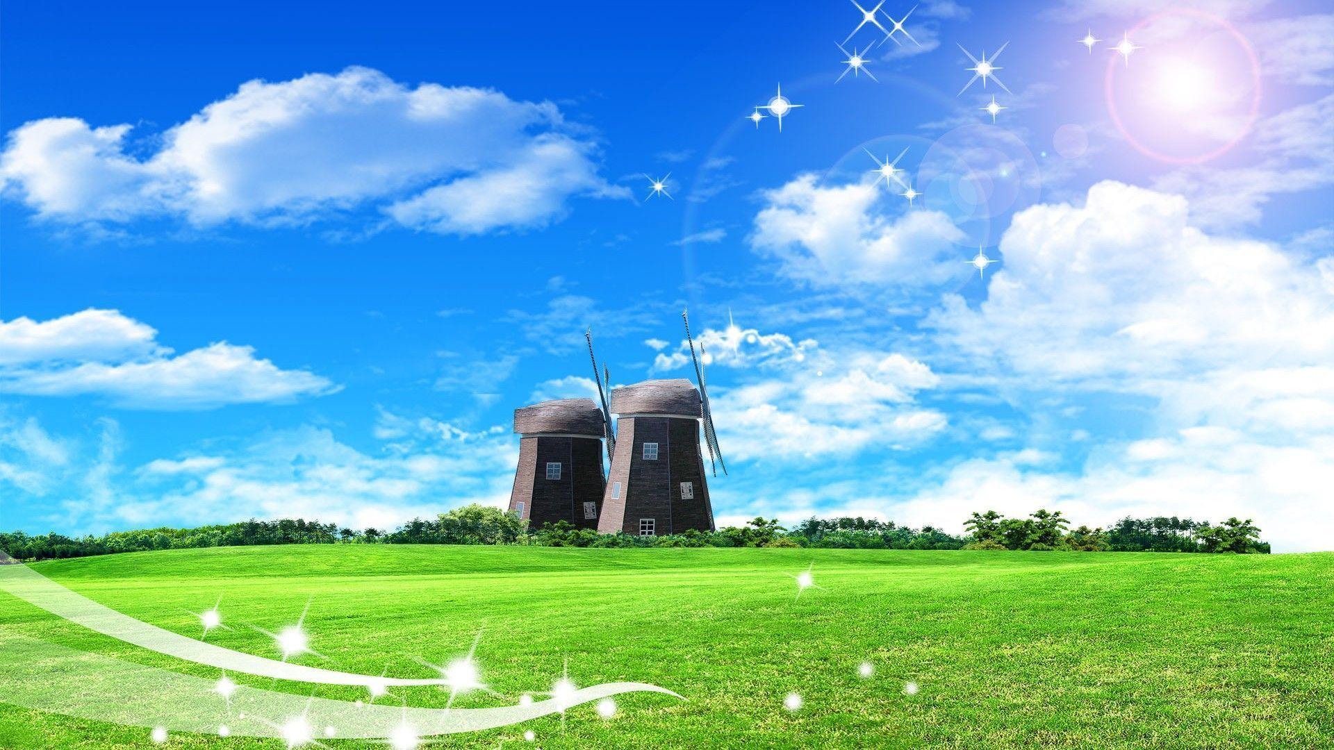 1920x1080 Green Garden Wallpaper