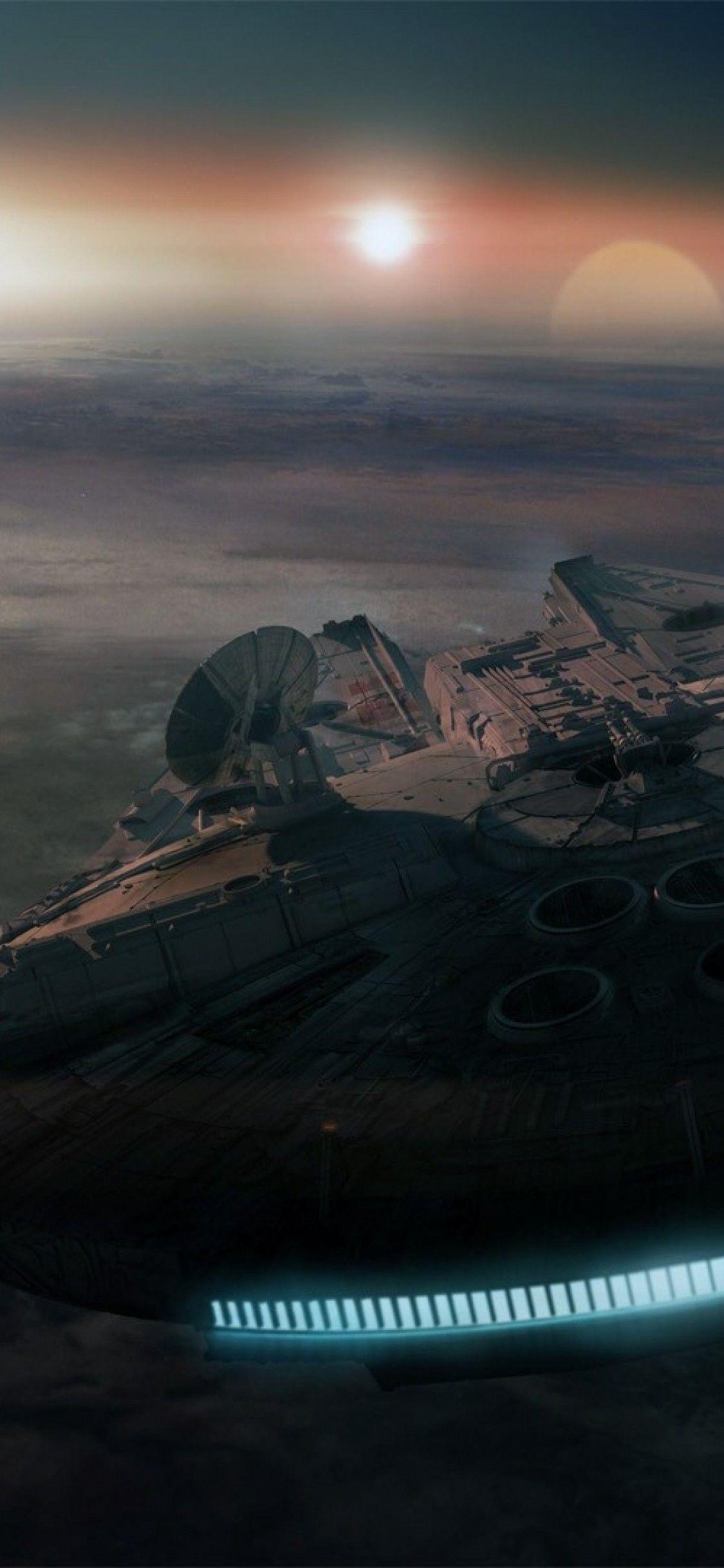 1125x2436 Download 1125x2436 Millennium Falcon, Star Wars, Spaceship Wallpaper for iPhone X