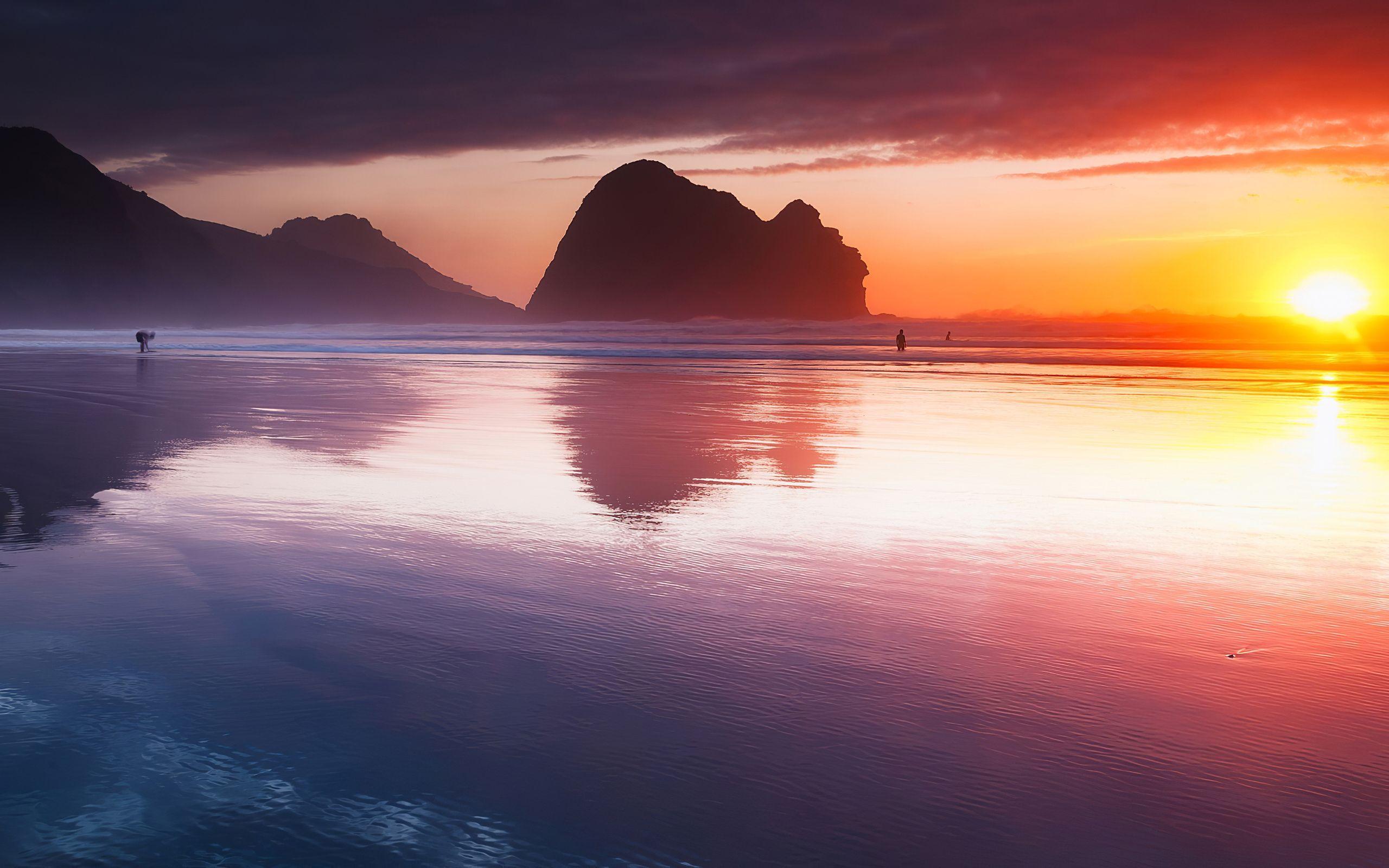 2560x1600 Beach Reflection Sunset 4k 2560x1600 Resolution HD 4k Wallpaper, Image, Background, Photo and Picture