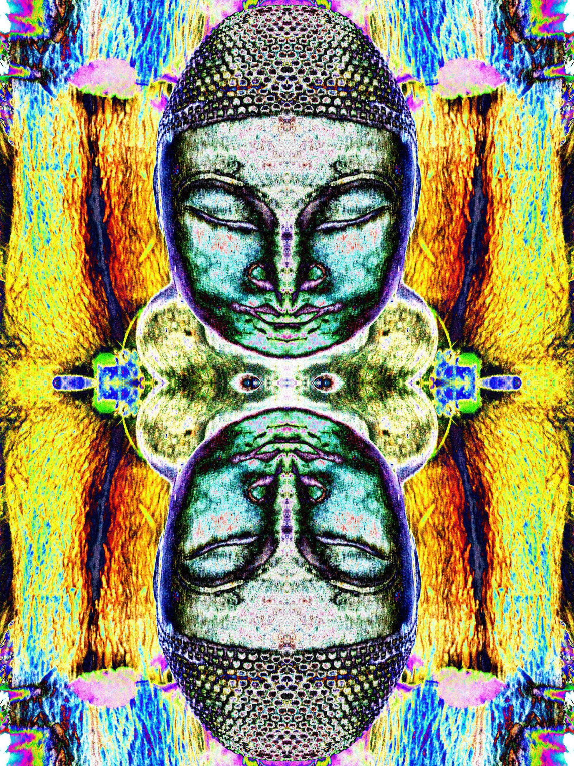 1950x2600 Trippy Buddha Wallpaper