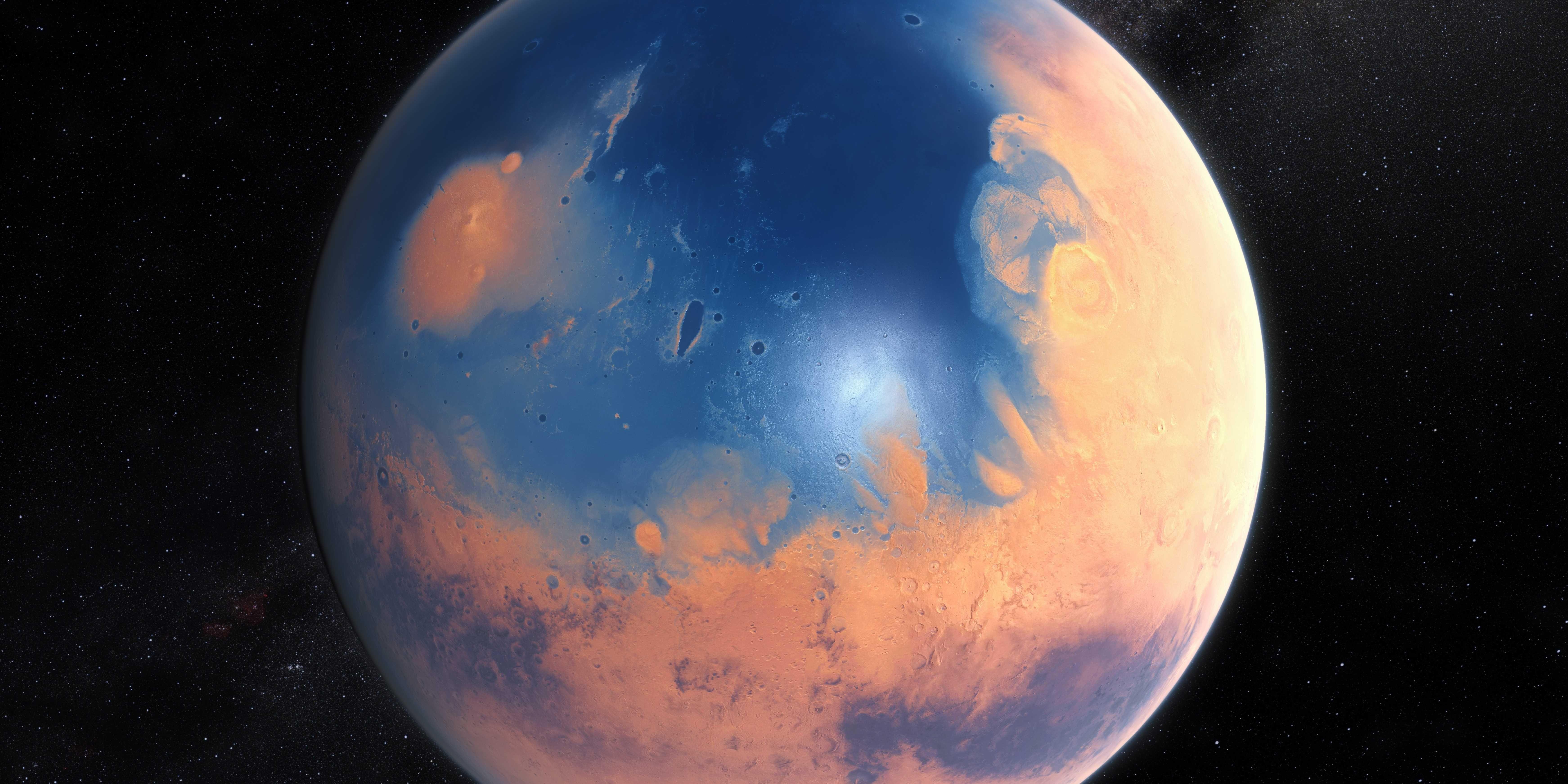 6970x3485 Amazing image of what Mars looked like with water. Planets art, Planets, Venus in cancer