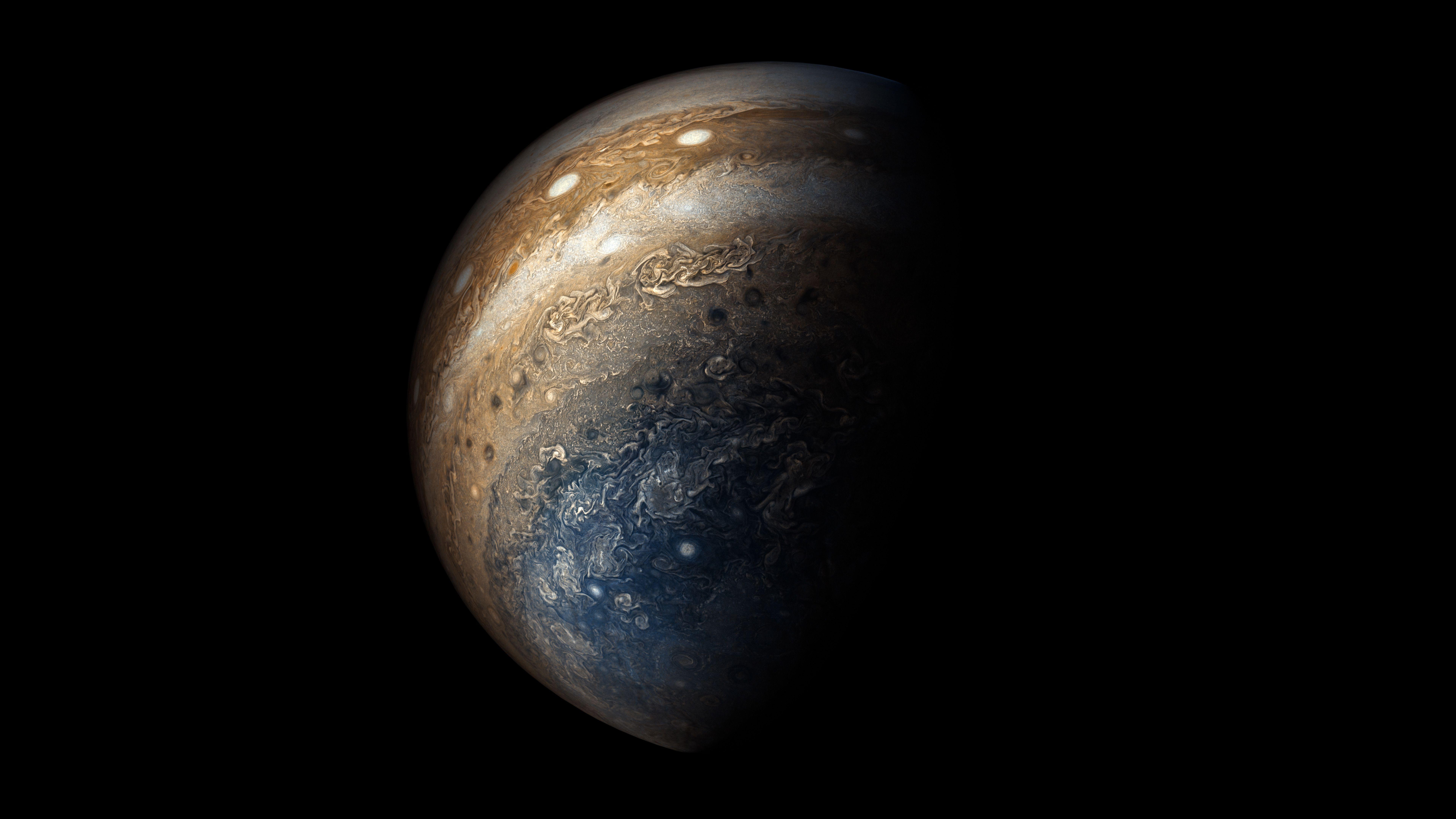 7680x4320 #Jupiter, #brown, #NASA, #science, #universe, #blue, #dark, #space, #planet, #Solar System wallpaper. Mocah.org HD Wallpaper