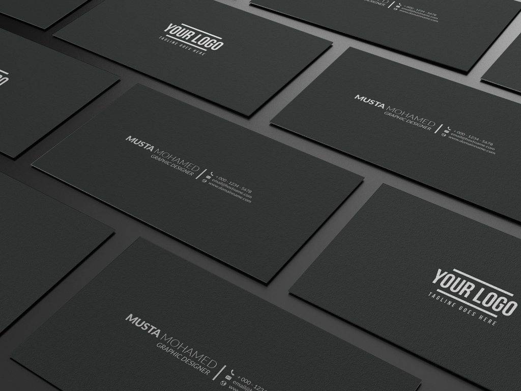 1024x768 Minimal Business Card Templates, Word, Pages