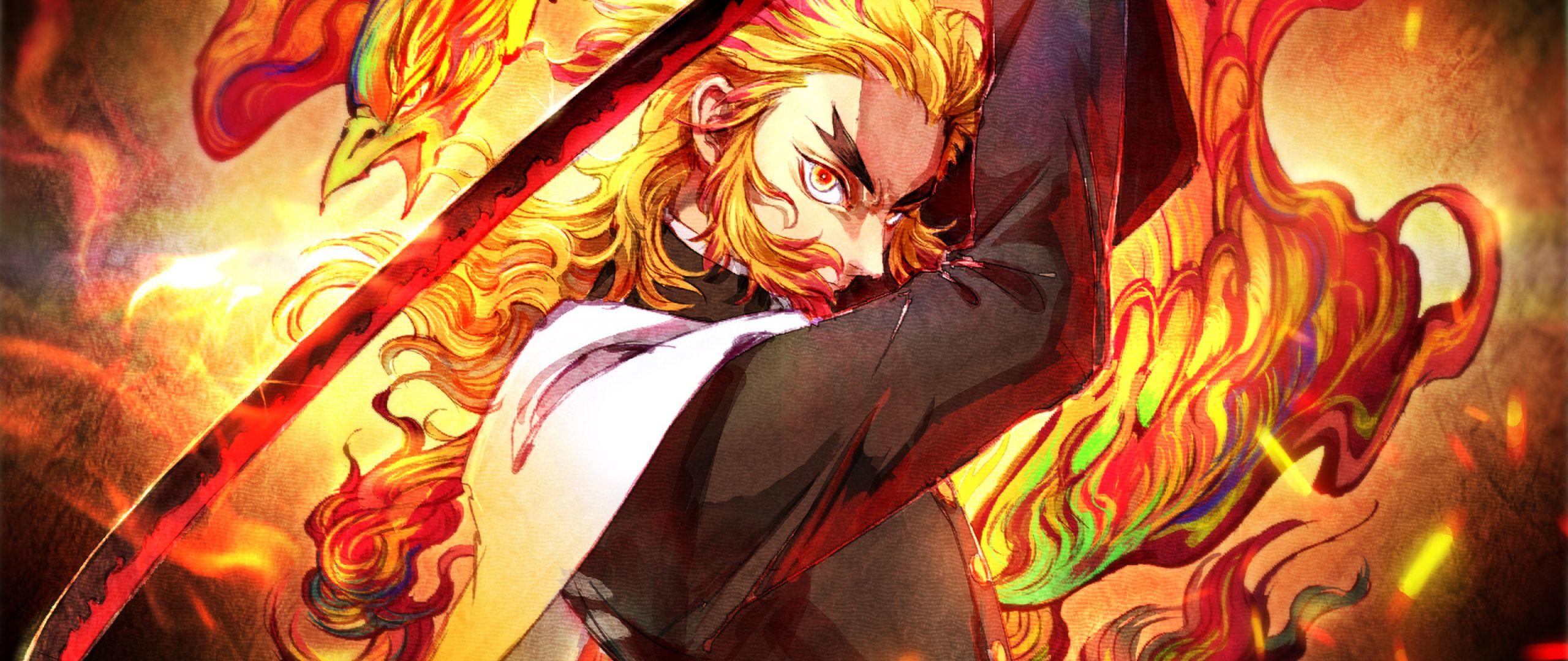 2560x1080 Kyojuro Rengoku Katana Kimetsu no Yaiba 2560x1080 Resolution Wallpaper, HD Anime 4K Wallpaper, Image, Photo and Background