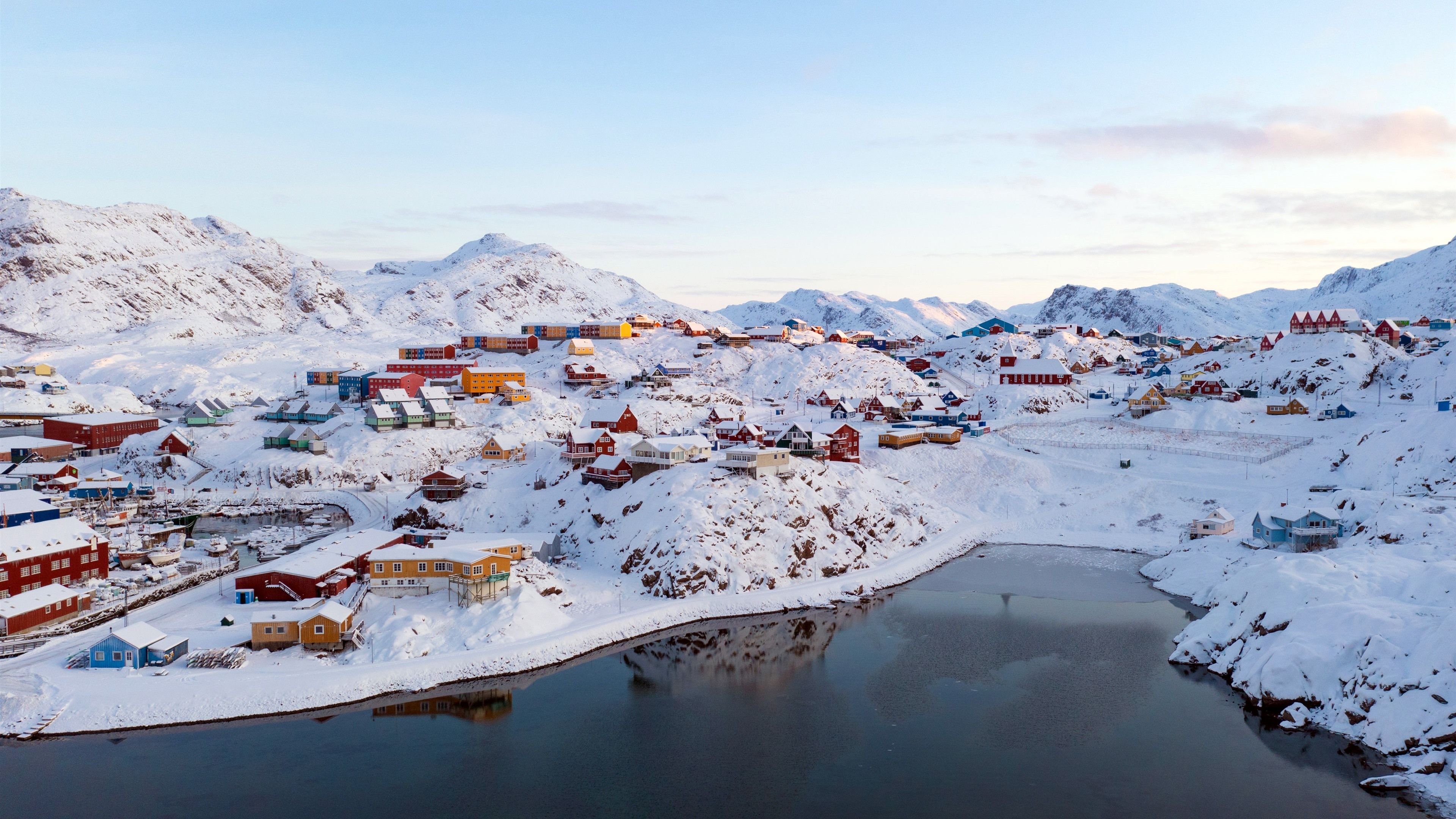 3840x2160 Norway Northern Europe Port Winter 5K