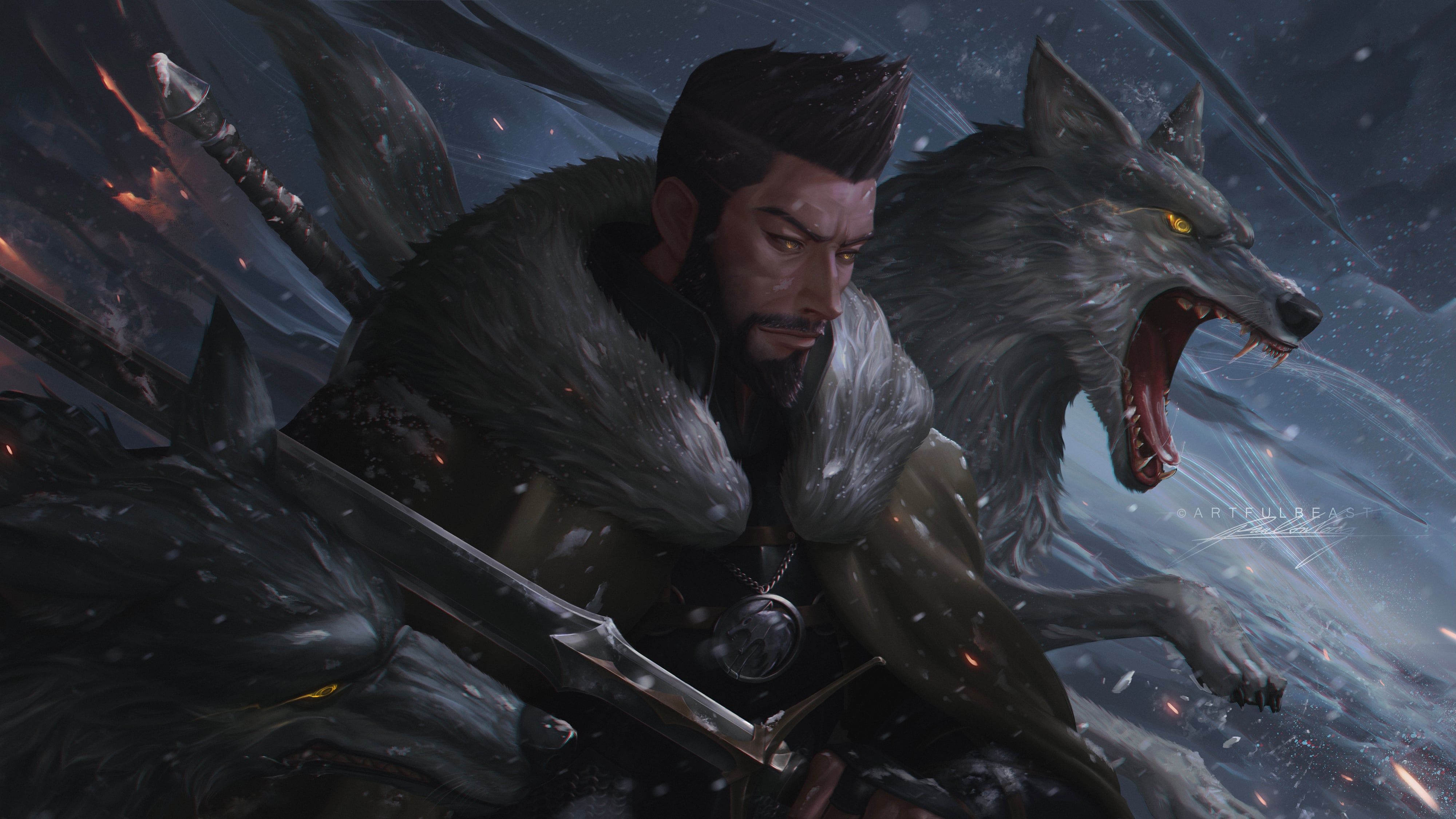 4000x2250 My digital illustration of a badass younger Vesemir from Nightmare of the Wolf!