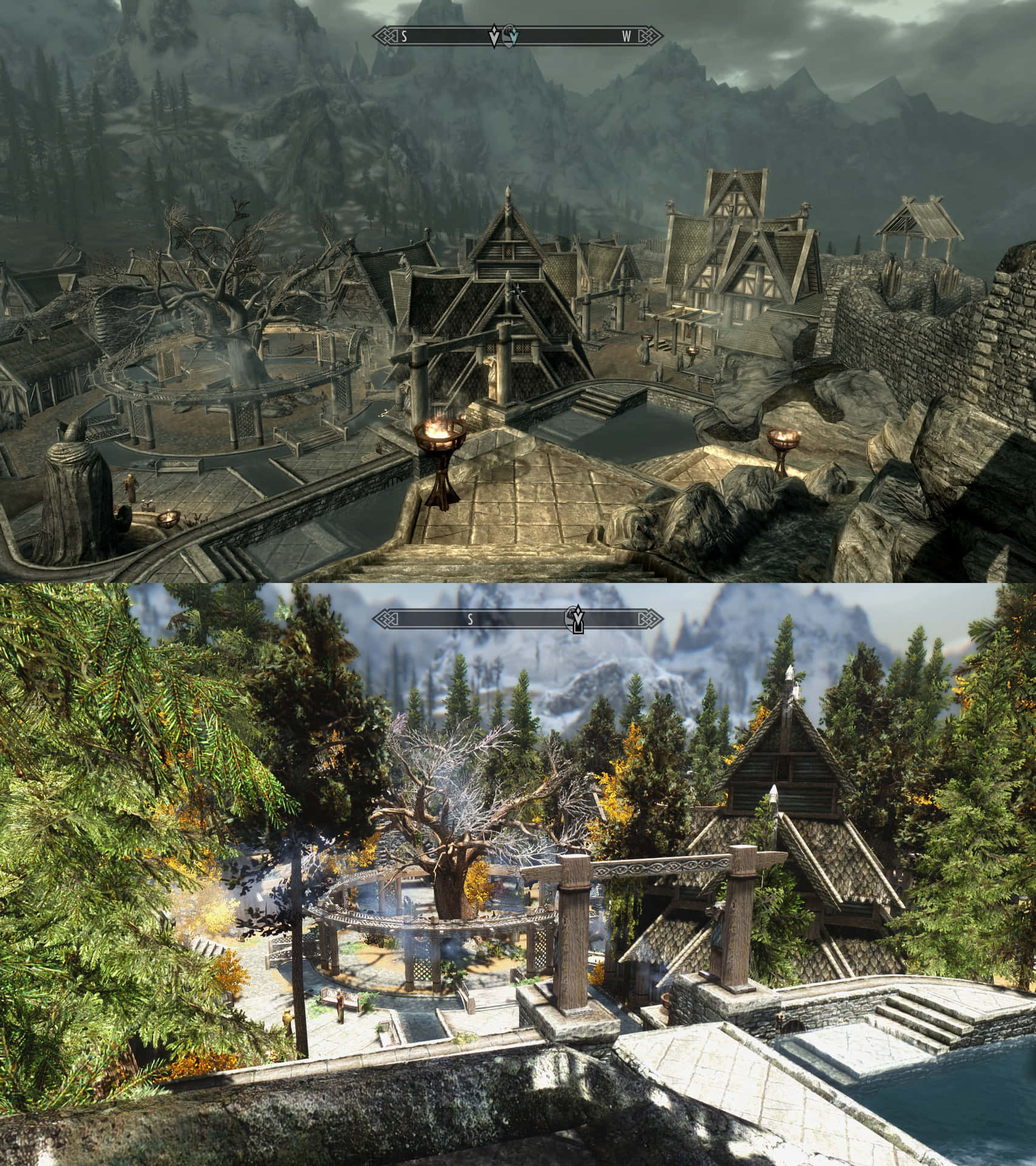 1707x1920 Download Majestic view of the city of Whiterun in Skyrim Wallpaper