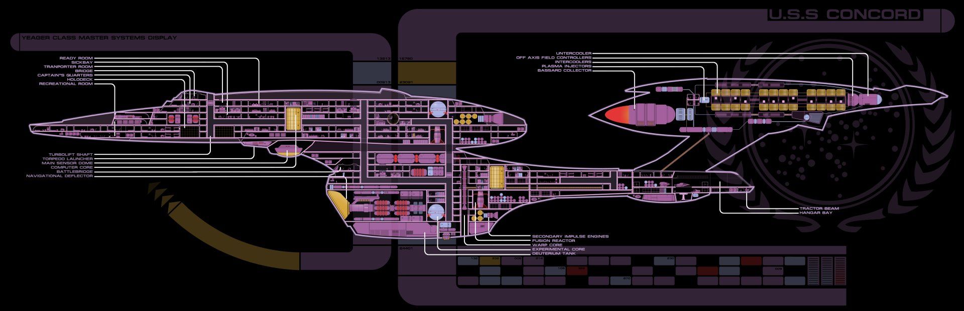 1920x621 4K Star Trek Starship Cutaway