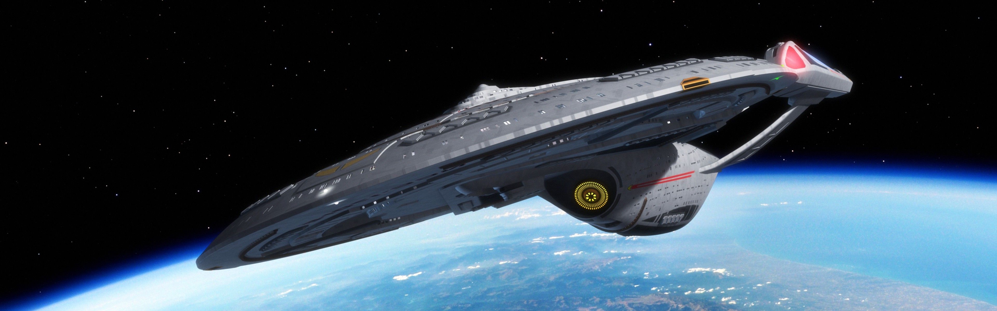 3840x1200 Star Trek, USS Enterprise (spaceship), Space, Multiple Display Wallpaper HD / Desktop and Mobile Background