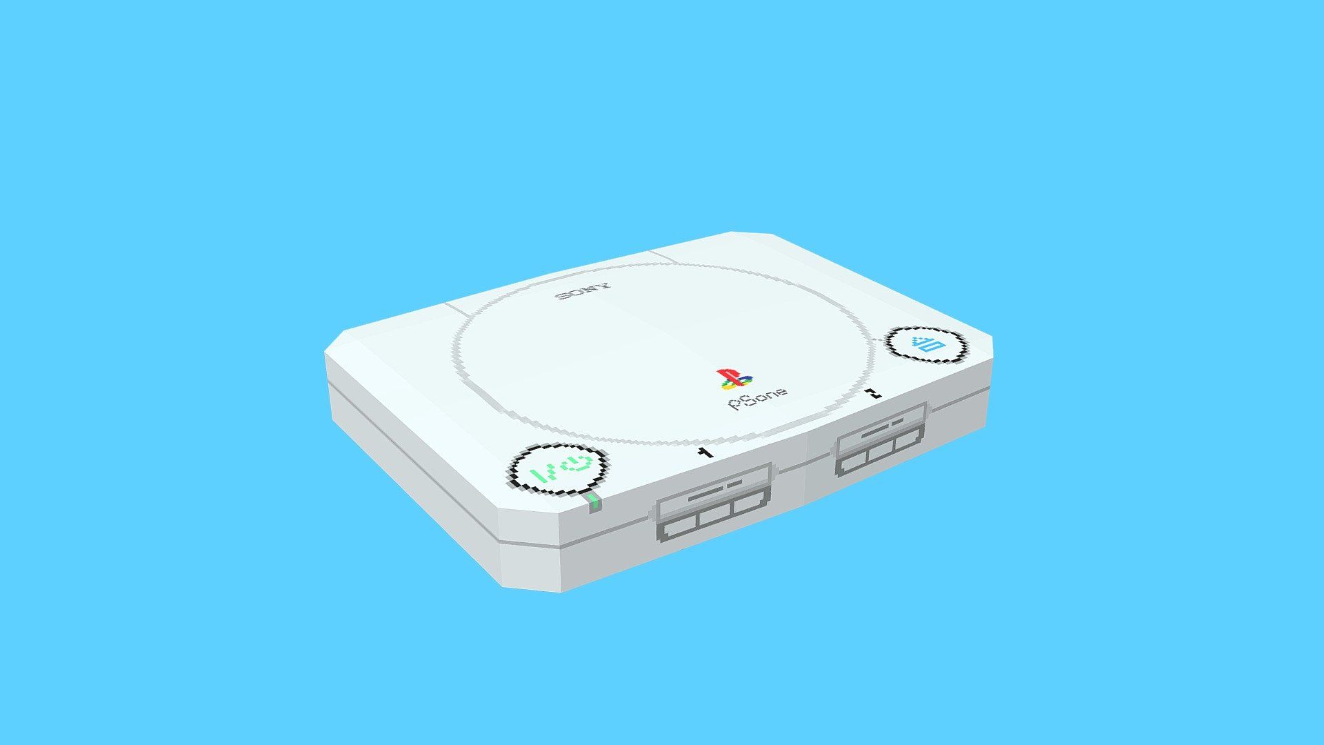 1920x1080 PSOne / PlayStation Baby Poly Model with Pixel Art Textures