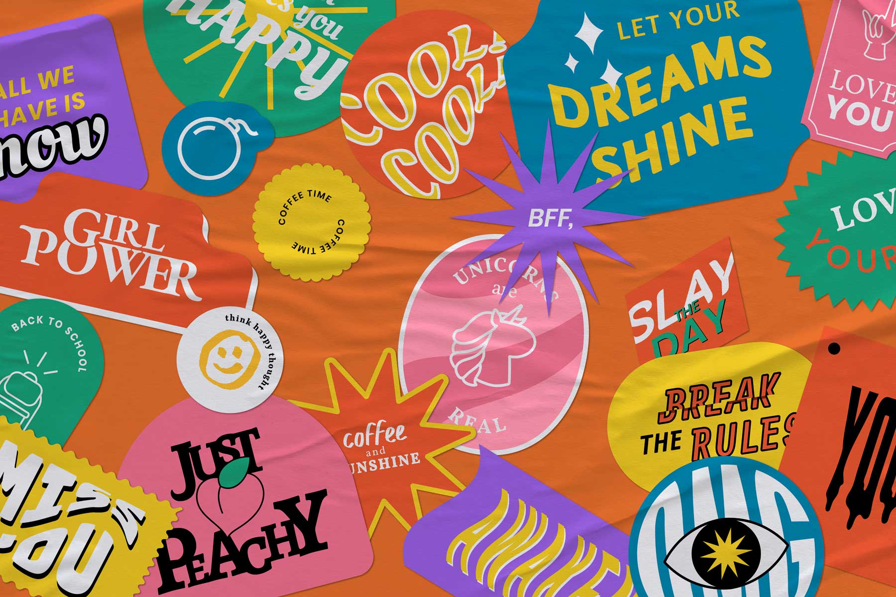 1800x1200 Sticker Collage Wall Mural