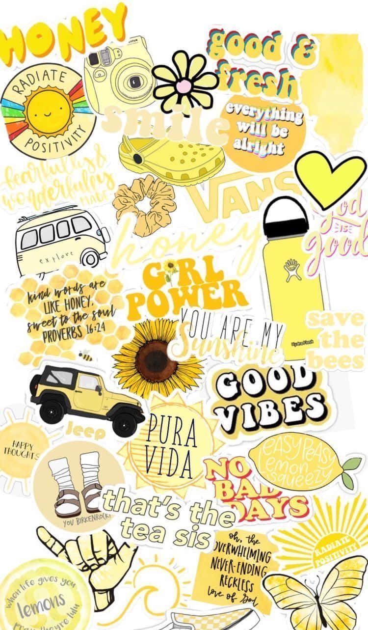750x1283 Cute Sticker Wallpaper