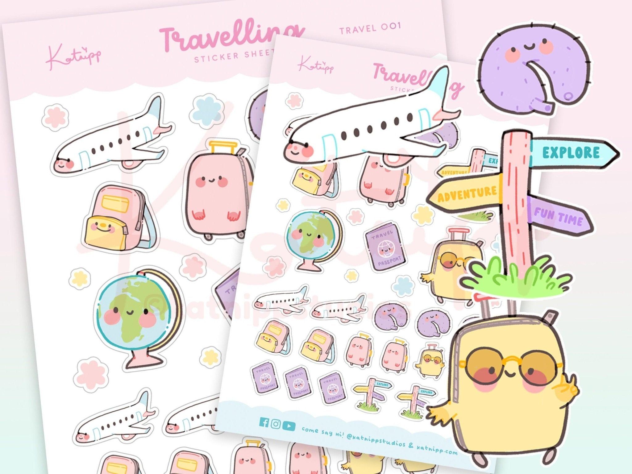 2048x1536 Kawaii Vacation Stickers. Travel Planner Sticker Sheet
