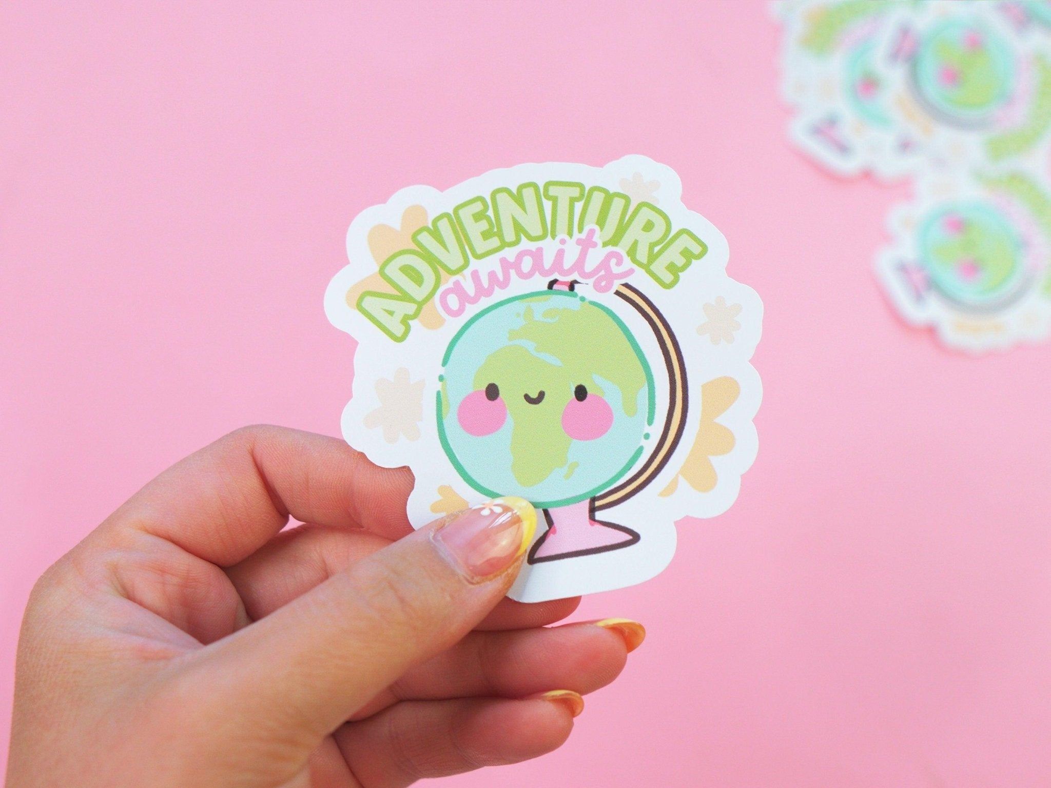 2048x1536 Adventure Awaits Kawaii Travel Sticker. Cute Vinyl Sticker