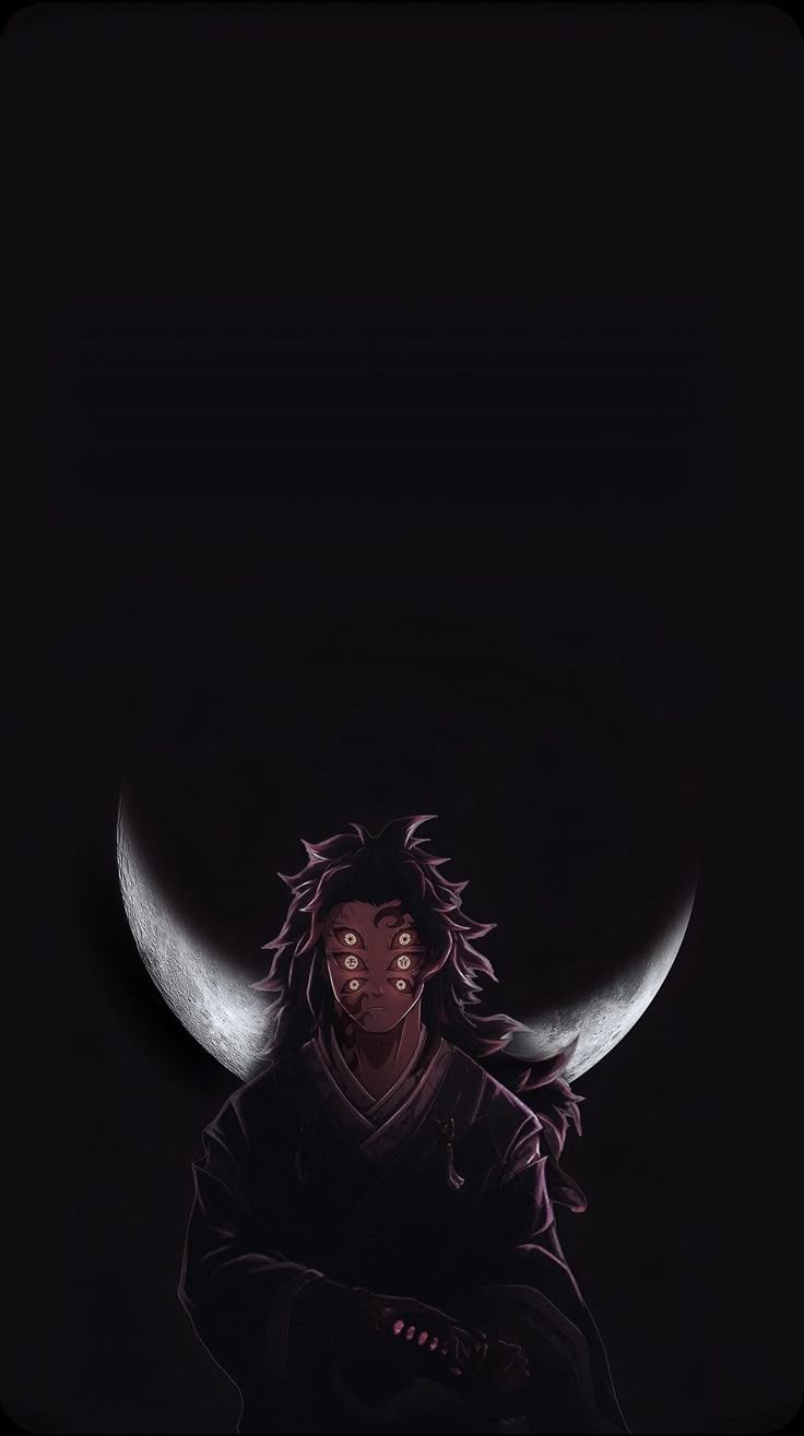 736x1315 Mysterious Anime Background with Red Face. Kokushibo wallpaper aesthetic, Upper moon 1 wallpaper, Demon slayer