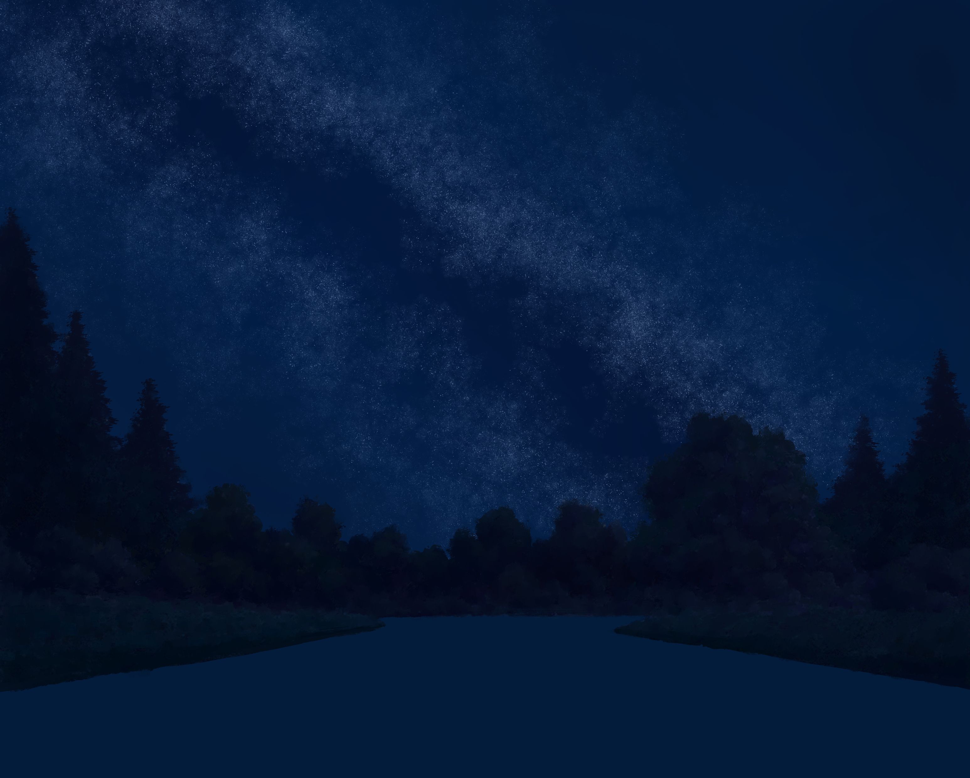 3092x2480 Let's Draw a Starry Night Landscape Step By Step by Cherrzart better art. CLIP STUDIO TIPS
