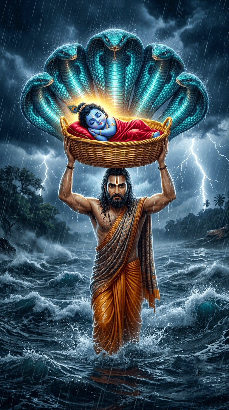 768x1376 Lord Krishna HD Wallpaper (4K) for Mobile