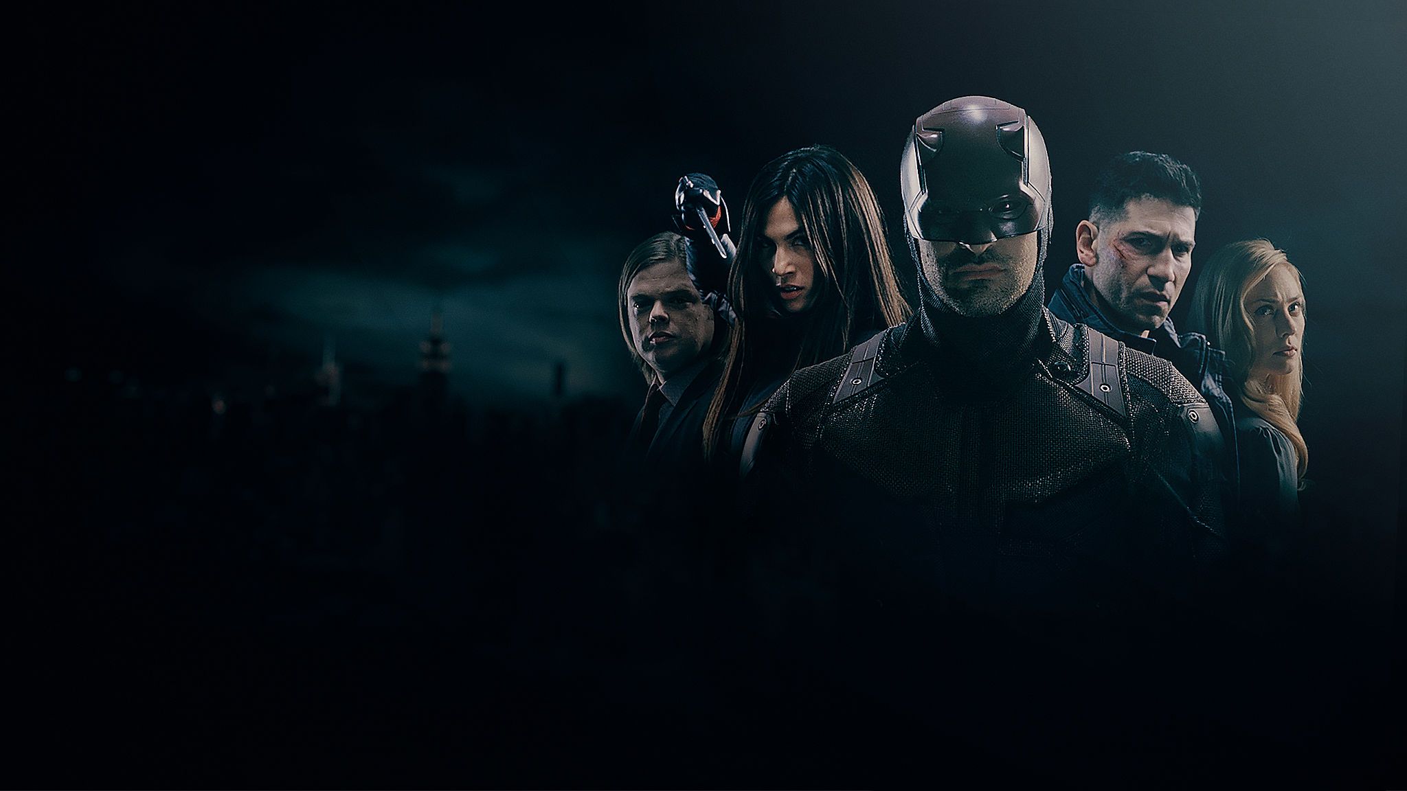 2048x1152 Phone wallpaper: Karen Page, Tv Show, Charlie Cox, Elektra Natchios, Foggy Nelson, Frank Castle, Jon Bernthal, Matt Murdock, Punisher, Daredevil 1509267