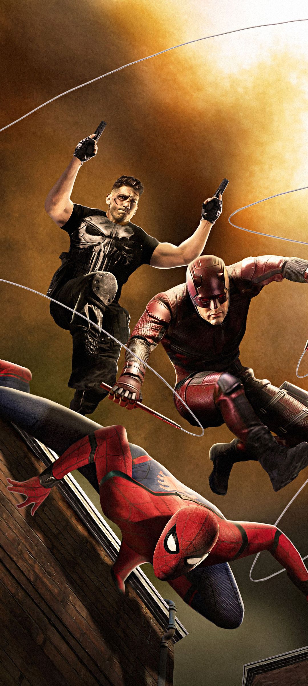 1080x2400 Spiderman Daredevil Punisher Fan Art Google Pixel 7 , HD 4k Wallpaper, Image, Background, Photos and Picture