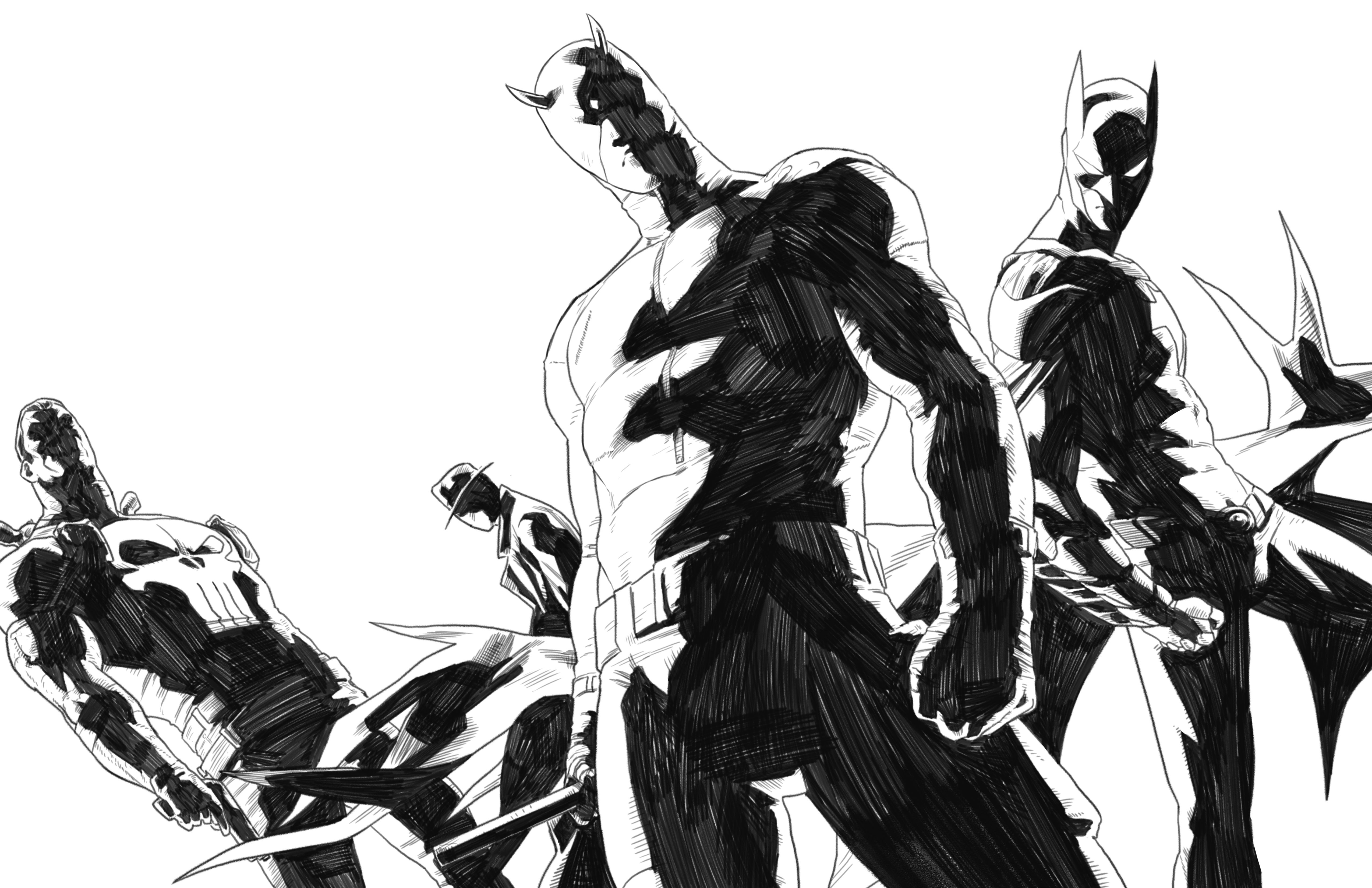 5100x3300 Ultimate Punisher & Daredevil Comic CollageK Ultra HD Wallpaperx3300